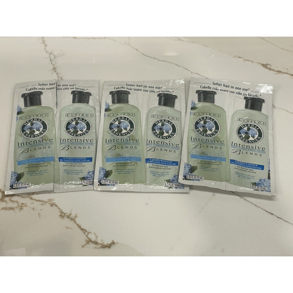 Clairol Herbal Essences Intensive Blends Normal Hair Shampoo Conditioner Samples
